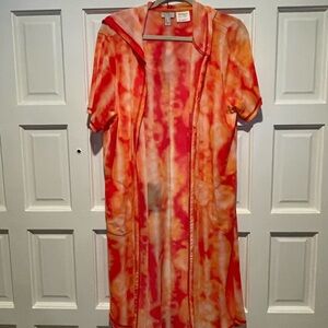 Logo Orange Tie-Dye Hooded duster never worn